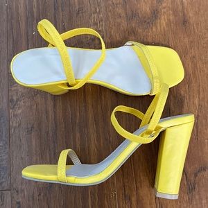 Yellow heels, never worn